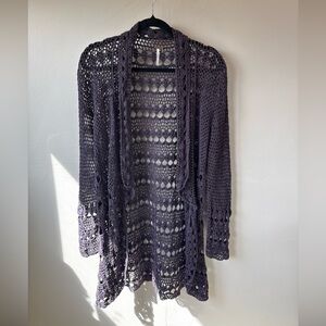 Free People Plum Carefree Cardigan, Large